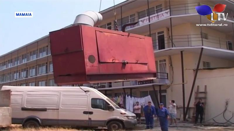 Generator ridicat de la Hotel Histria, Foto: Captura YouTube
