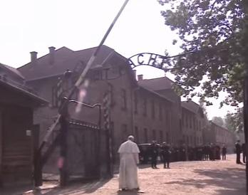 Papa Francisc la Auschwitz, Foto: Captura Youtube.com