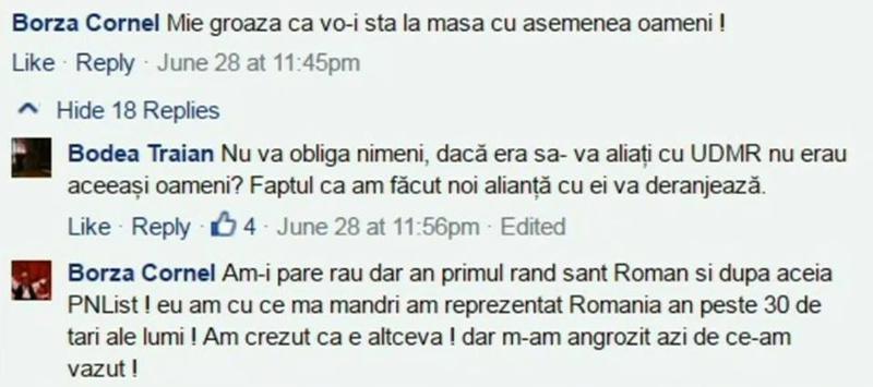 Discutie Borza Cornel - Bodea Traian, Foto: captura facebook