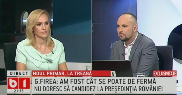 Firea, la B1 TV, Foto: captura B1 TV