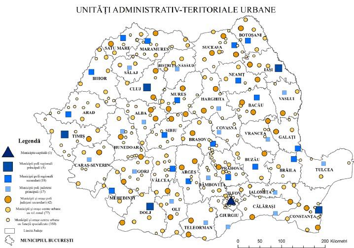 Harta - Unitati teritoriale Urbane, Foto: Ministerul Dezvolarii Regionale