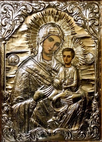 Icoana Axionita a Maicii Domnului, ce a fost salvata din Schitul romanesc de la Iordan, Foto: basilica.ro