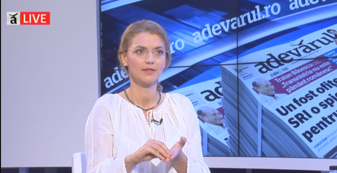 Alina Gorghiu la Adevarul Live, Foto: Captura ecran