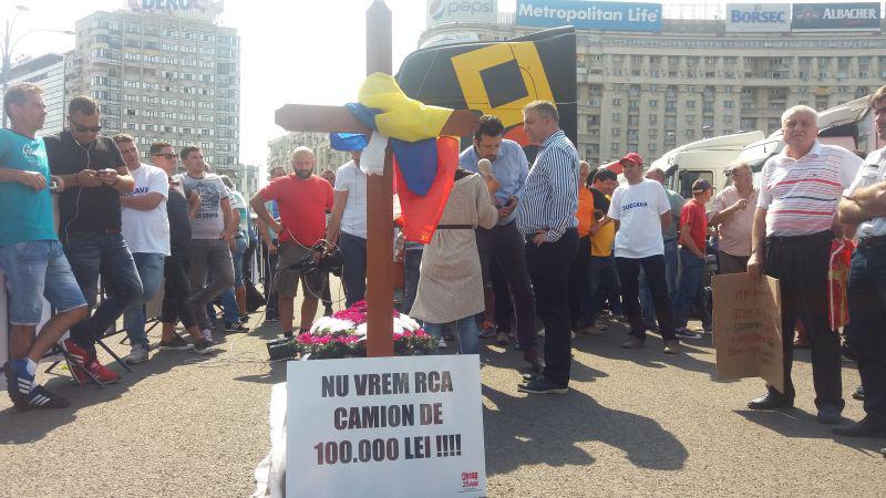 Protest RCA al transportatorilor în 2016, Foto: Hotnews