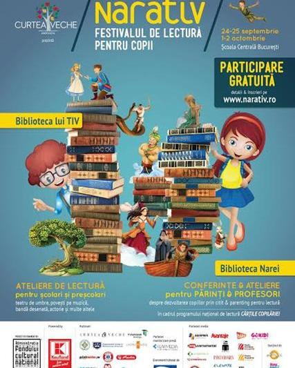 Afis pentru cea de a doua editie a festivalului de lectura NARATIV, Foto: Curtea Veche Publishing