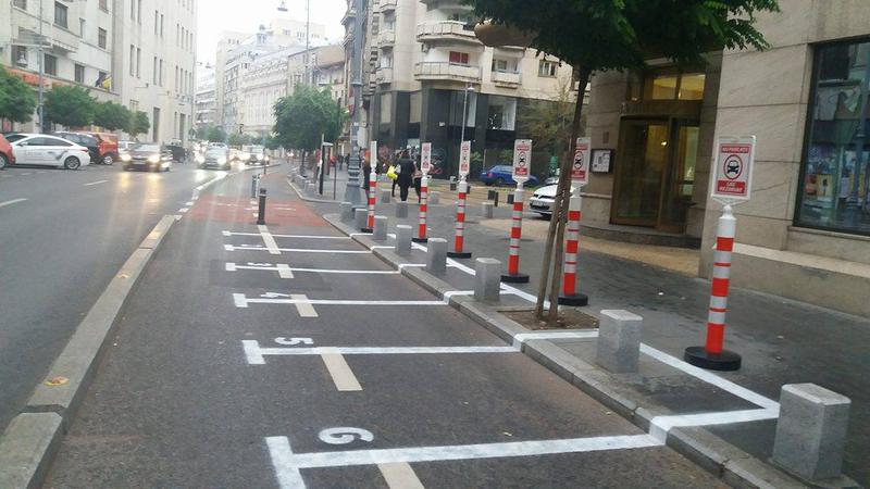 Parcari pista biciclete Calea Victoriei, Foto: Hotnews