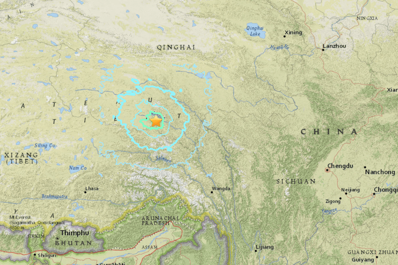 Cutremur in Tibet, Foto: USGS