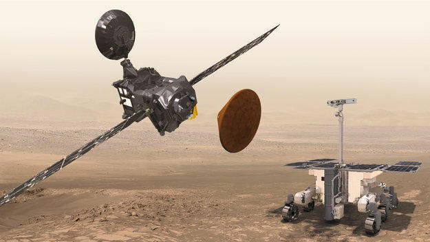 Sonda Trace Gas Orbiter, Schiaparelli si modulul ExoMars, Foto: ESA