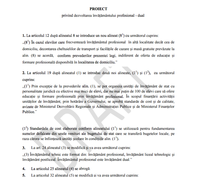 Proiect de lege pentru dezvoltarea invatamantului profesiona-dual, Foto: edu.ro
