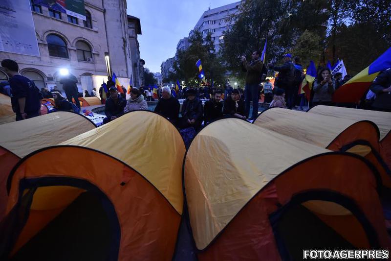 Protestul asa-zisilor unionisti, Piata Universitatii, Foto: Agerpres