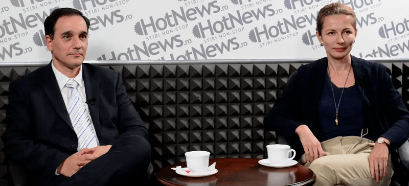 Calin Rangu si Emilia Bunea in studioul HotNews, Foto: Hotnews