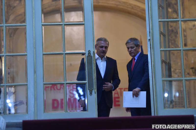 Dragnea si Ciolos la sediul PSD, Foto: AGERPRES