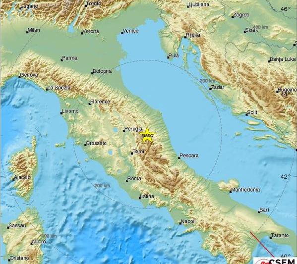Nou cutremur in Italia, Foto: emsc-csem.org