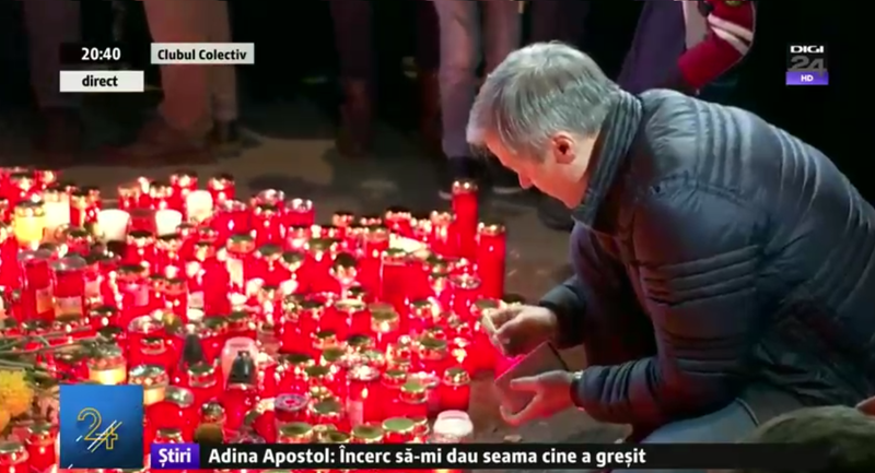 Ciolos la clubul Colectiv, Foto: Captura Digi 24