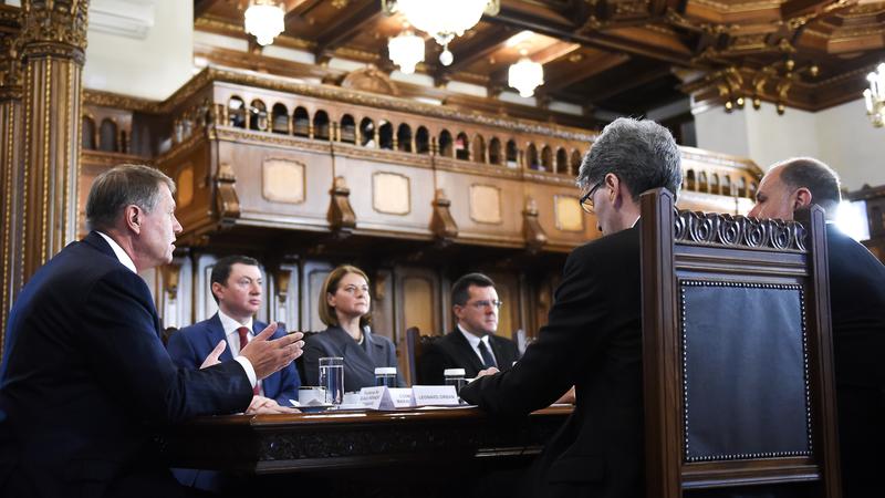Iohannis la prima sedina a comisiei privind proiectul de tara, Foto: Presidency.ro