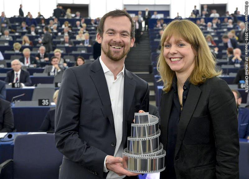 Maren Ade si producatorul Jonas Dornbach, Foto: Hotnews