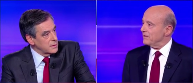 Fillon (stanga) si Juppe, Foto: France 2
