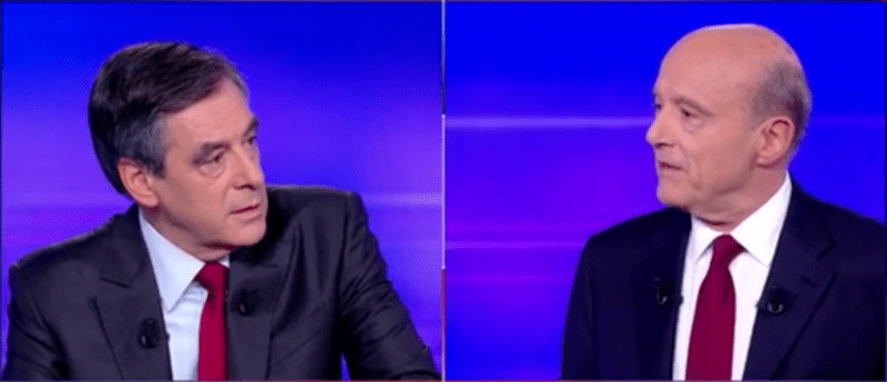 Fillon (stanga) si Juppe, Foto: France 2