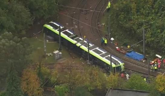 Tramvai deraiat in Londra, Foto: Captura YouTube