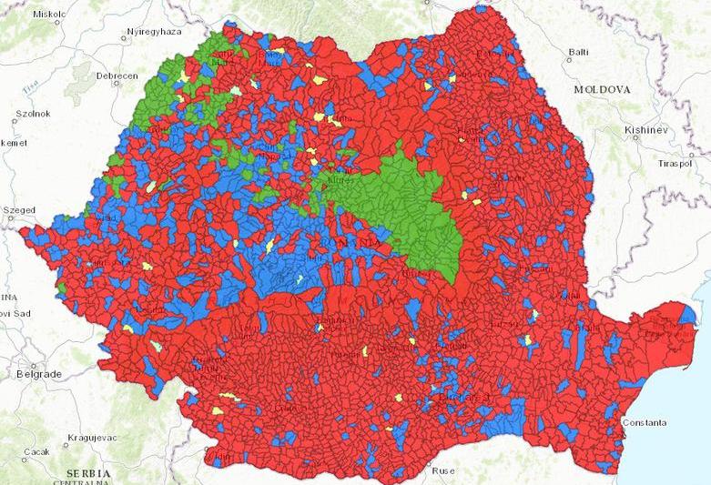 Harta Romaniei politice post-alegeri parlamentare, Foto: Hotnews