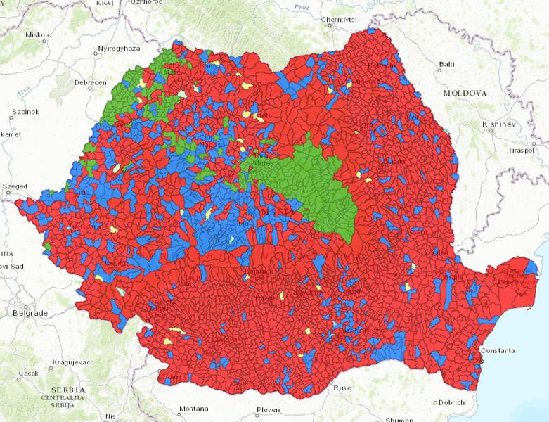 Harta Romaniei politice post-alegeri parlamentare, Foto: Hotnews