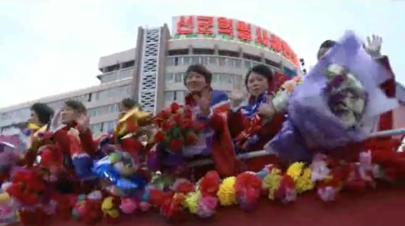 Celebrare pe strazile Phenianului a titlului mondial la U-20, Foto: Captura YouTube