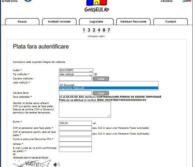 Imprimeria Nationala a intrat in Ghiseul.ro, Foto: Captura Ghiseul.ro