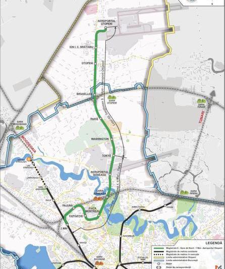 Harta Magistralei 6 de metrou Gara de Nord - Otopeni, Foto: Metrorex