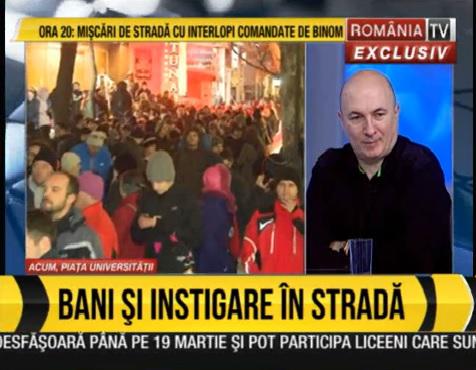 Burtiera RTV de la proteste: bani si instigare in strada, Foto: Captura RomaniaTV
