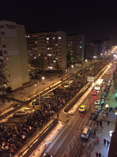 Protest de amploare la Sibiu, Foto: Hotnews