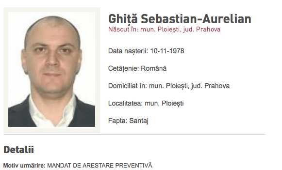 Sebastian Ghita, dat in urmarire, Foto: captura politiaromana.ro