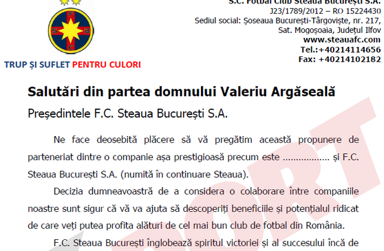 Scrisoare FCSB-partial, Foto: Prosport