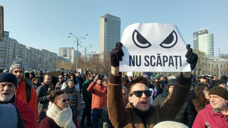 Protest in Piata Victoriei, Foto: Hotnews