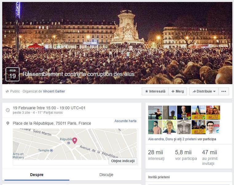 Protest la Paris, Foto: Facebook.com