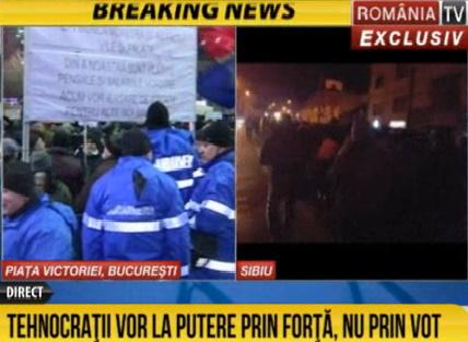 Protestul la Romania TV, Foto: Captura Romaniatv.net