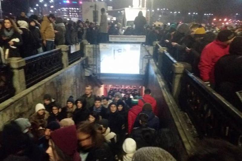 Protest la Piata Victoriei, Foto: Hotnews