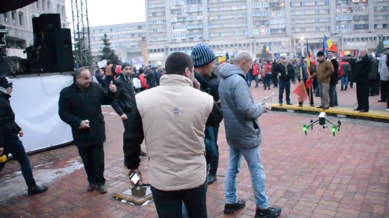 Drona - proteste Pitesti, Foto: captura facebook