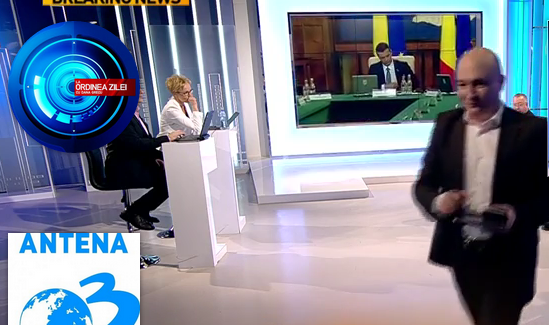 Codrin Stefanescu paraseste platoul, Foto: captura Antena 3