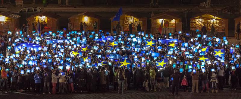 Steagul UE la Cluj, Foto: Marcel Pirosca / Facebook