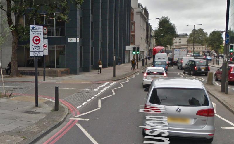 Congestion Charge in London, Foto: Google Street View