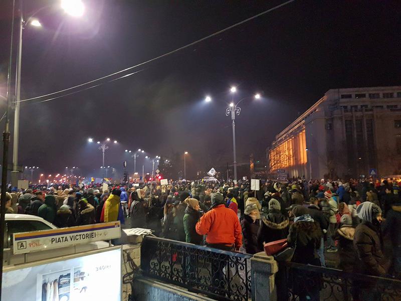 Protest la Piata Victoriei, Foto: Hotnews