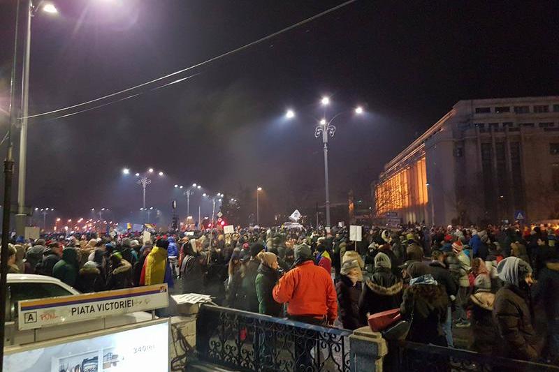 Protest la Piata Victoriei, Foto: Hotnews