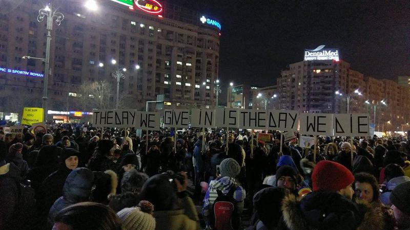 Protest in Piata Victoriei_3 februarie, Foto: Hotnews