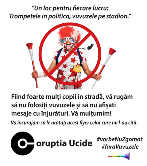 Fara vuvuzele in Piata Victoriei, Foto: Facebook / Coruptia Ucide