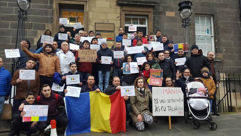 Protestul romanilor din Edinburgh, Foto: Delia Bucur