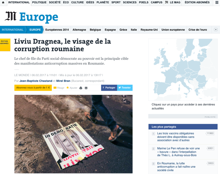 Le Monde, despre Dragnea, Foto: Le Monde