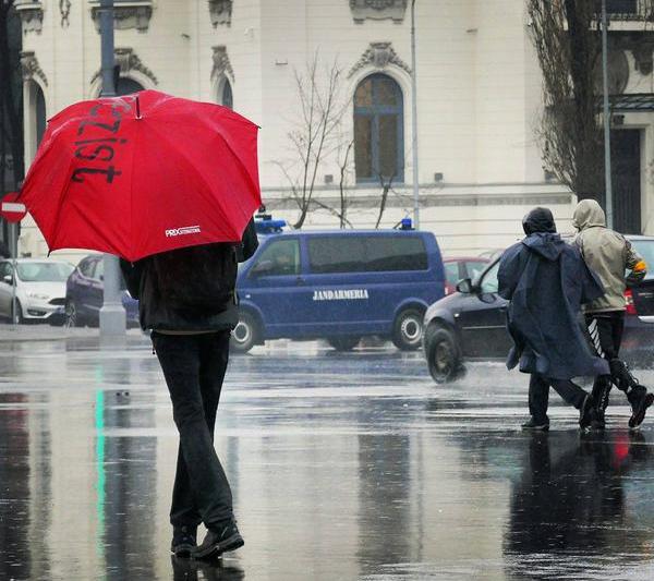 Protestatar in ploaie, Foto: Dan Mihai Balanescu