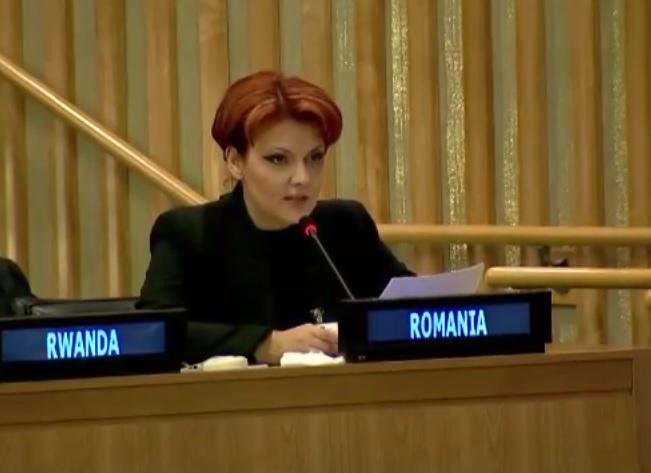 Lia Olguta Vasilescu la ONU, Foto: Captura Youtube.com