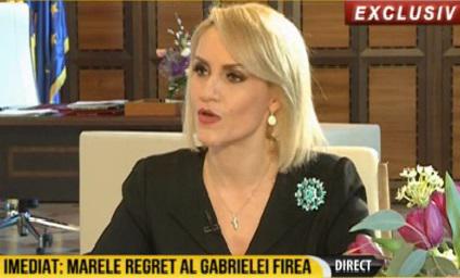 Gabriela Firea la RTV, Foto: Captura Romaniatv.net