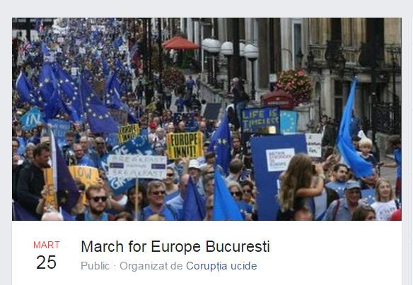 Mars pentru Europa, Foto: Facebook / Coruptia Ucide